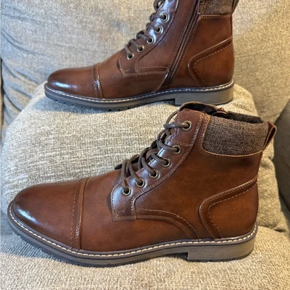 Men's Ashford Hayes Cade Brown Leather Boots Size 9 - Picture 2 of 8